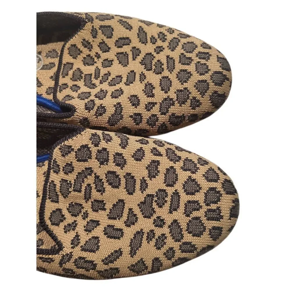 Rothy's The Loafer Shoes Women's 9 Tan Mocha Spot Leopard Animal Print Slip On
